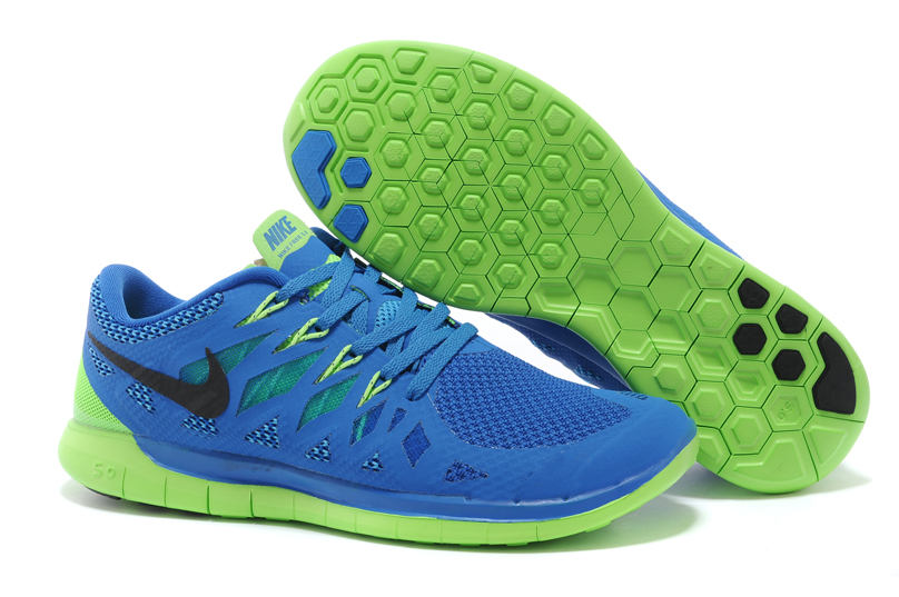 Nouvelle Nike Free 5.0 Plus Les Hommes Bleu-vert
